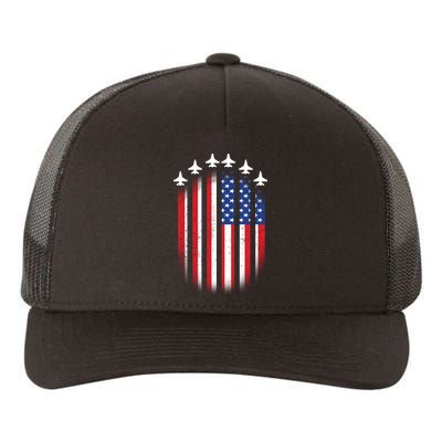 USA Air Force Jets American Flag Yupoong Adult 5-Panel Trucker Hat