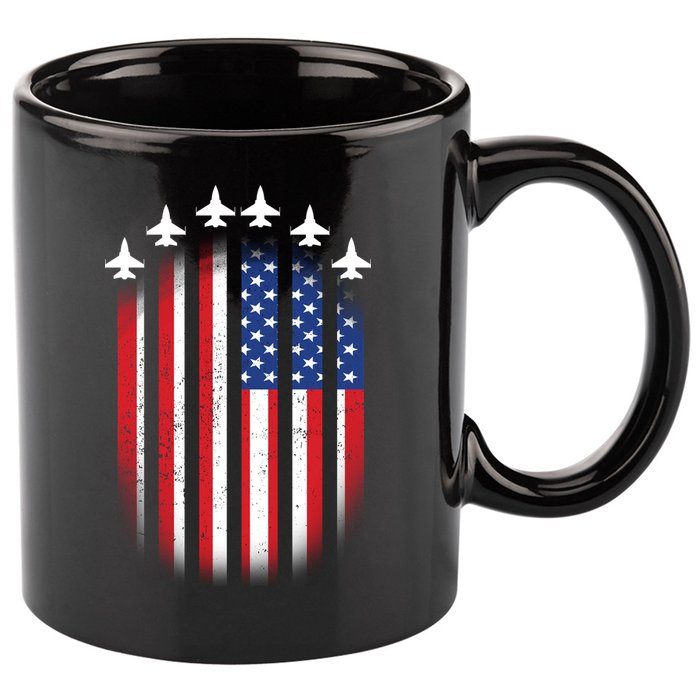 USA Air Force Jets American Flag 11oz C Handle Ceramic Mug