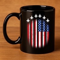 USA Air Force Jets American Flag 11oz C Handle Ceramic Mug
