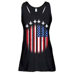 USA Air Force Jets American Flag Ladies Essential Flowy Tank