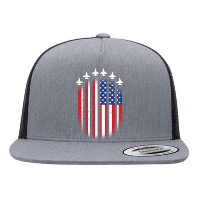 USA Air Force Jets American Flag Flat Bill Trucker Hat