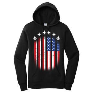 USA Air Force Jets American Flag Women's Pullover Hoodie