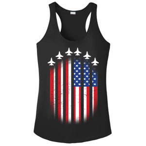 USA Air Force Jets American Flag Ladies PosiCharge Competitor Racerback Tank