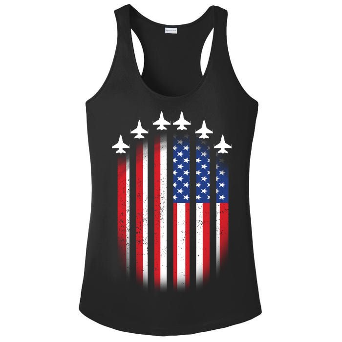 USA Air Force Jets American Flag Ladies PosiCharge Competitor Racerback Tank