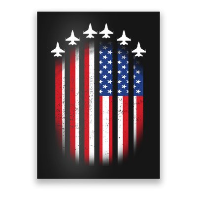 USA Air Force Jets American Flag Poster