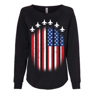 USA Air Force Jets American Flag Womens California Wash Sweatshirt