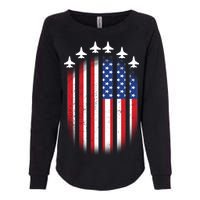 USA Air Force Jets American Flag Womens California Wash Sweatshirt