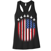 USA Air Force Jets American Flag Women's Racerback Tank