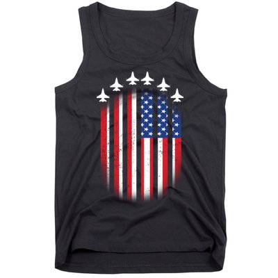 USA Air Force Jets American Flag Tank Top