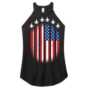 USA Air Force Jets American Flag Women's Perfect Tri Rocker Tank