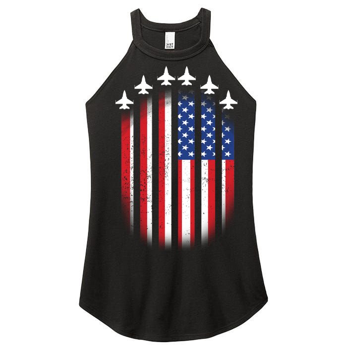 USA Air Force Jets American Flag Women's Perfect Tri Rocker Tank