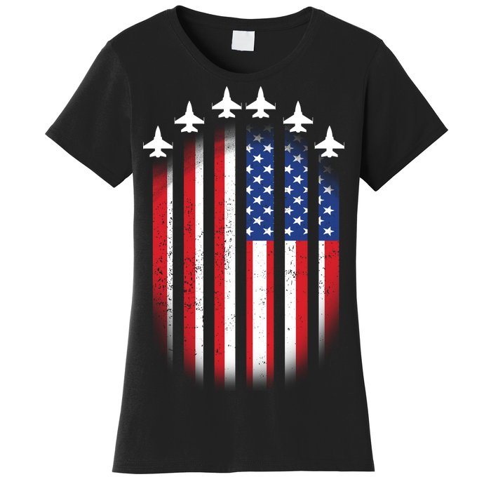 USA Air Force Jets American Flag Women's T-Shirt