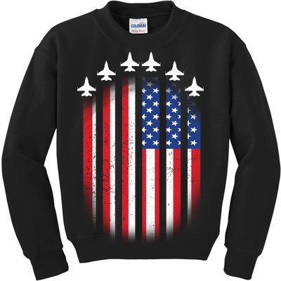 USA Air Force Jets American Flag Kids Sweatshirt