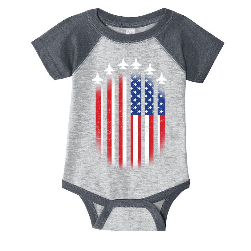 USA Air Force Jets American Flag Infant Baby Jersey Bodysuit