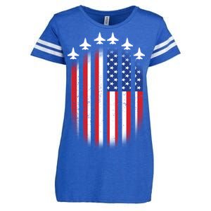 USA Air Force Jets American Flag Enza Ladies Jersey Football T-Shirt