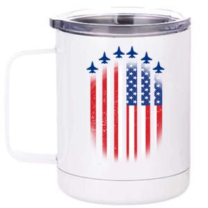 USA Air Force Jets American Flag 12 oz Stainless Steel Tumbler Cup