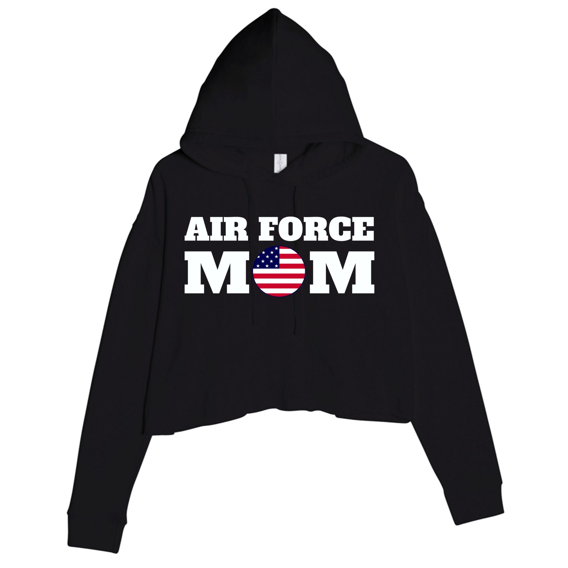 USA Air Force Mom Crop Fleece Hoodie