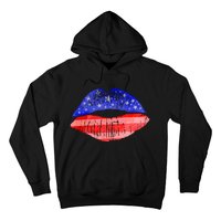 USA American Flag Lipstick Print Hoodie