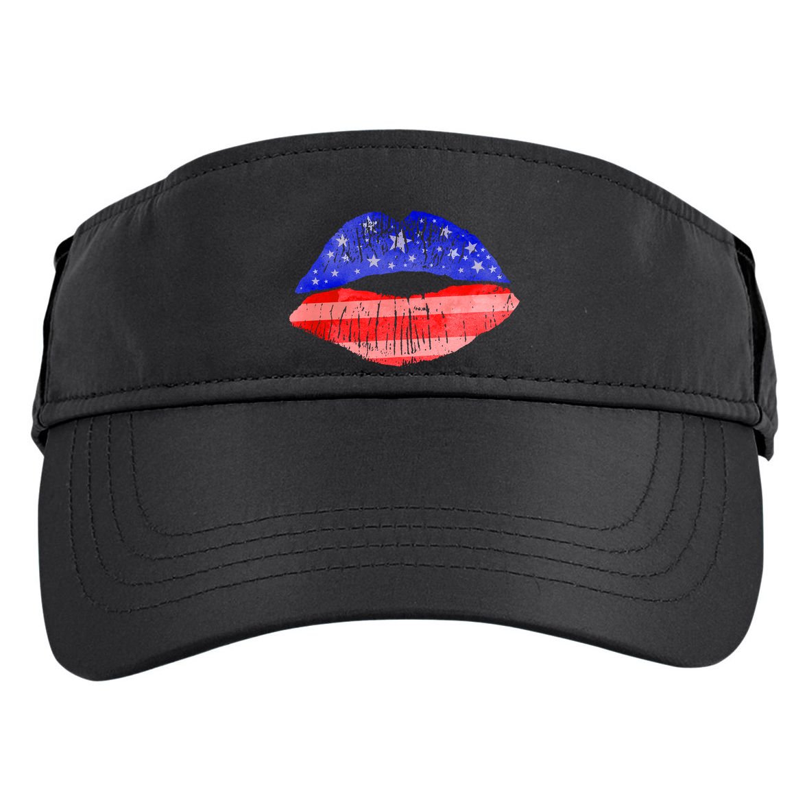 USA American Flag Lipstick Print Adult Drive Performance Visor