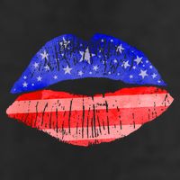 USA American Flag Lipstick Print Golf Towel