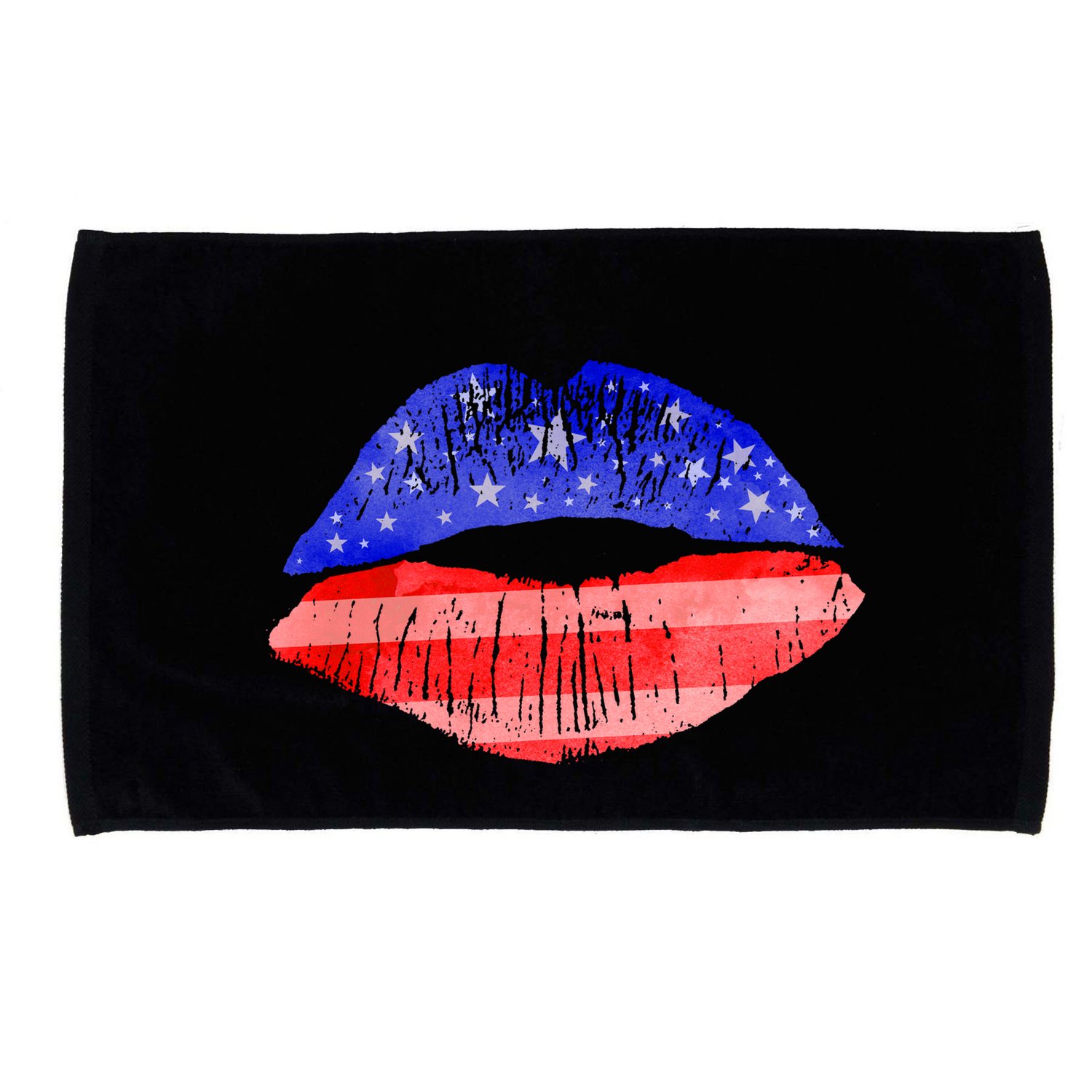 USA American Flag Lipstick Print Microfiber Hand Towel