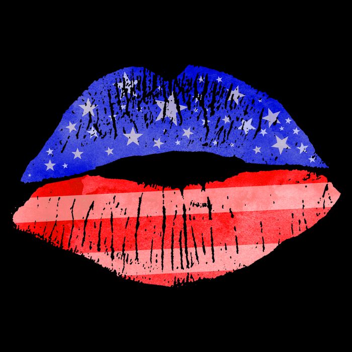 USA American Flag Lipstick Print Visor