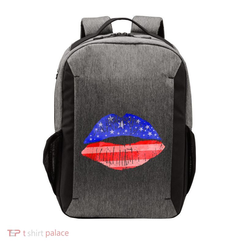 USA American Flag Lipstick Print Vector Backpack