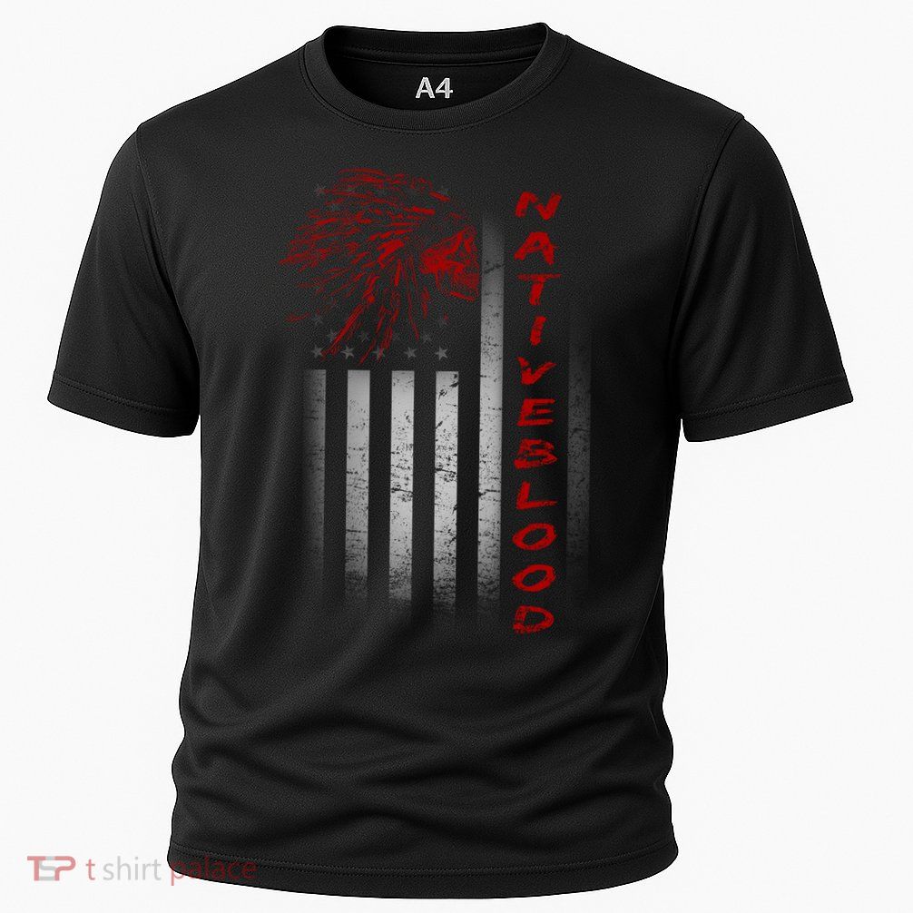 USA American Flag Native Blood Cooling Performance Crew T-Shirt