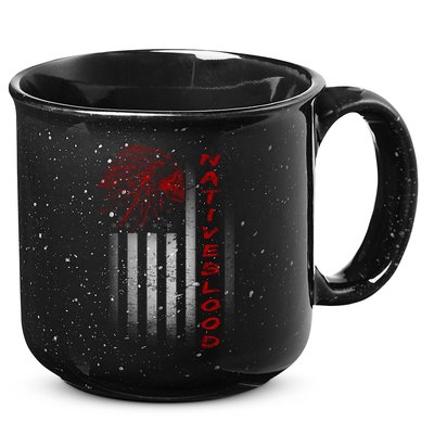 USA American Flag Native Blood 15oz Campfire Ceramic Mug
