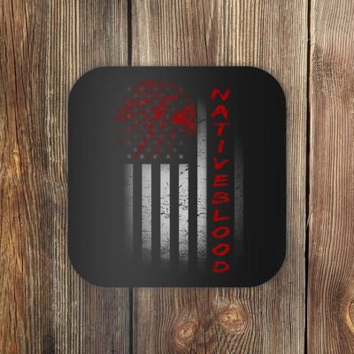 USA American Flag Native Blood Coaster