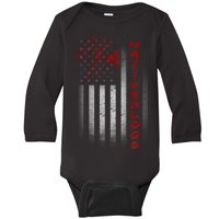 USA American Flag Native Blood Baby Long Sleeve Bodysuit