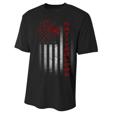 USA American Flag Native Blood Performance Sprint T-Shirt