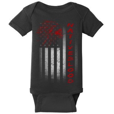 USA American Flag Native Blood Baby Bodysuit