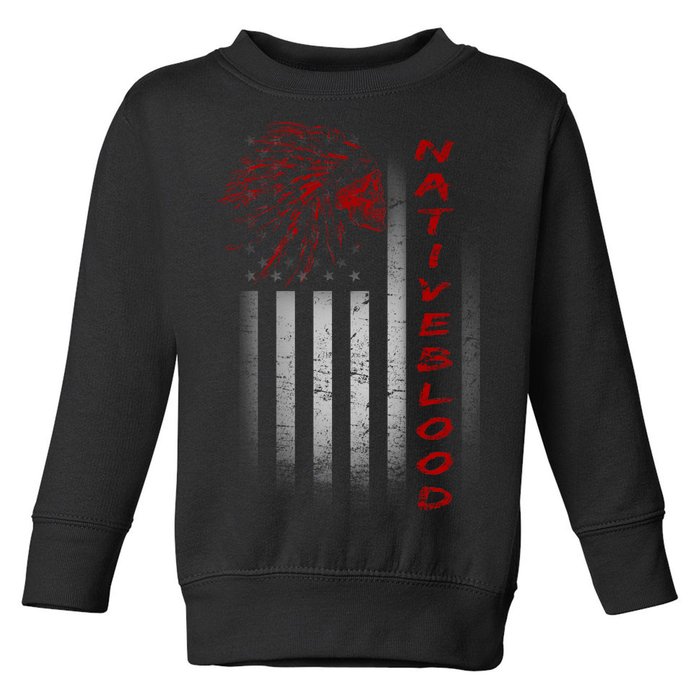 USA American Flag Native Blood Toddler Sweatshirt