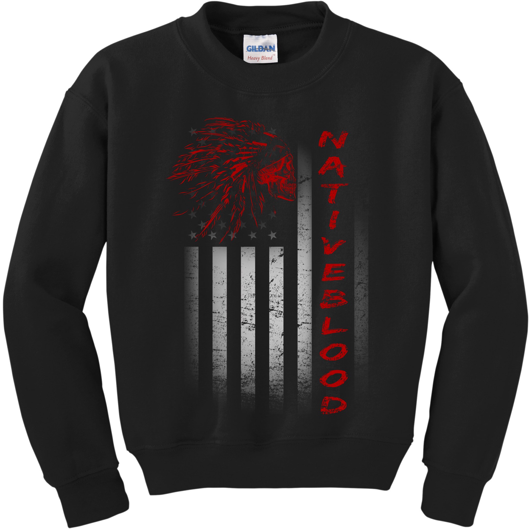 USA American Flag Native Blood Kids Sweatshirt