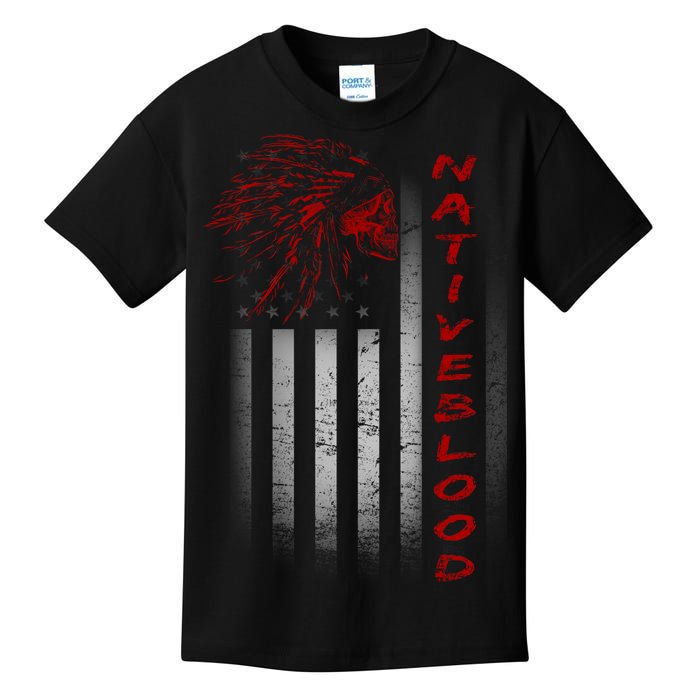 USA American Flag Native Blood Kids T-Shirt