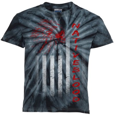 USA American Flag Native Blood Kids Tie-Dye T-Shirt