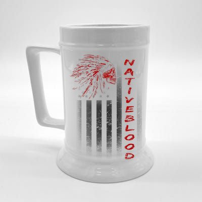 USA American Flag Native Blood Beer Stein