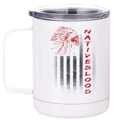 USA American Flag Native Blood 12 oz Stainless Steel Tumbler Cup