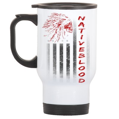 USA American Flag Native Blood Stainless Steel Travel Mug