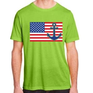 USA American Nautical Anchor Flag Adult ChromaSoft Performance T-Shirt