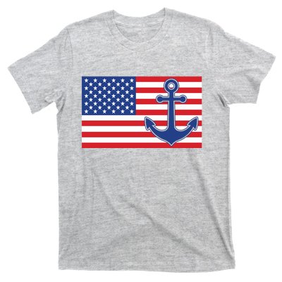 USA American Nautical Anchor Flag T-Shirt