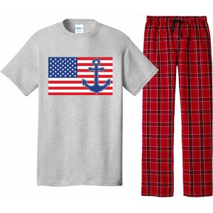 USA American Nautical Anchor Flag Pajama Set