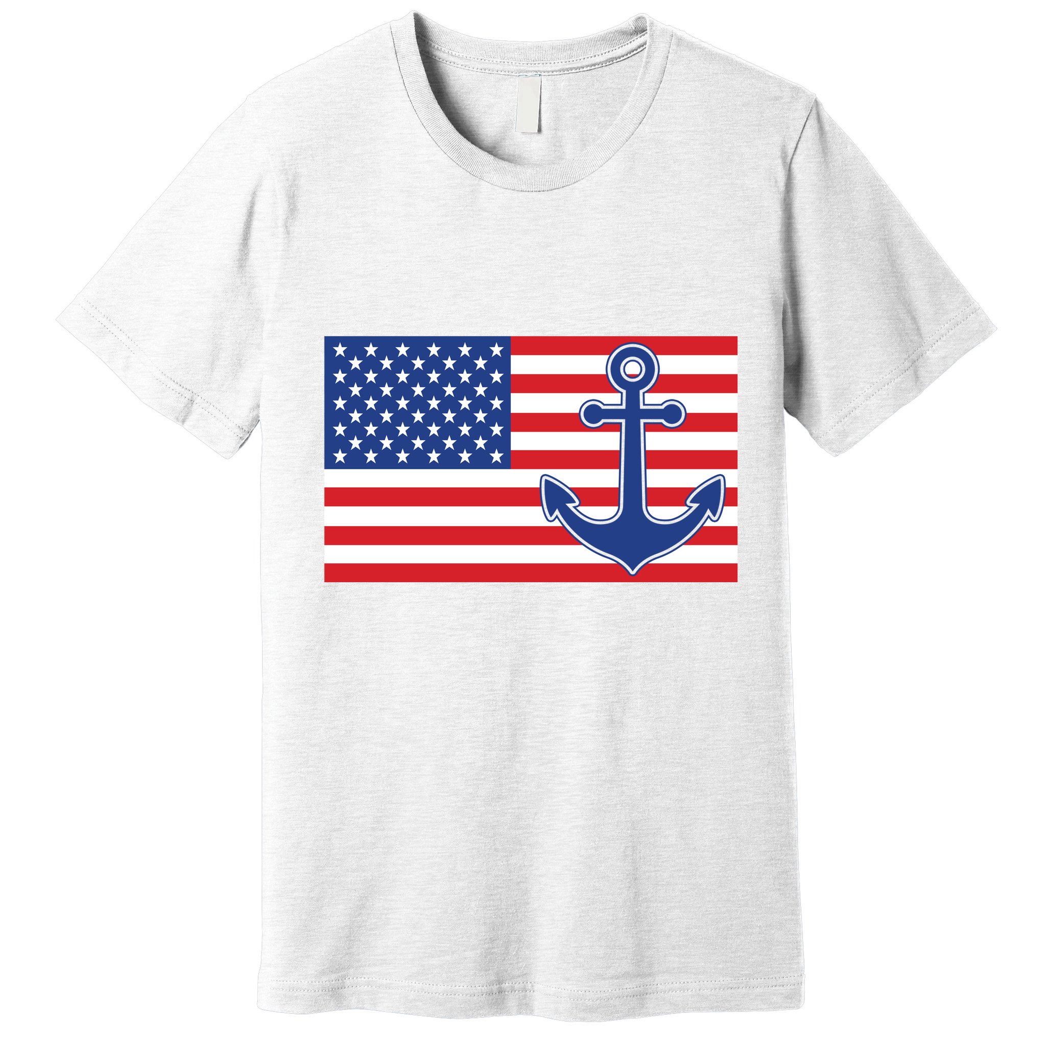 USA American Nautical Anchor Flag Premium T-Shirt
