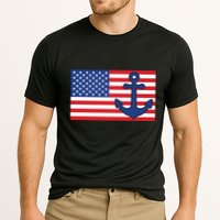 USA American Nautical Anchor Flag Cooling Performance Crew T-Shirt