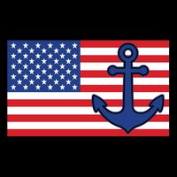 USA American Nautical Anchor Flag Cooling Performance Crew T-Shirt