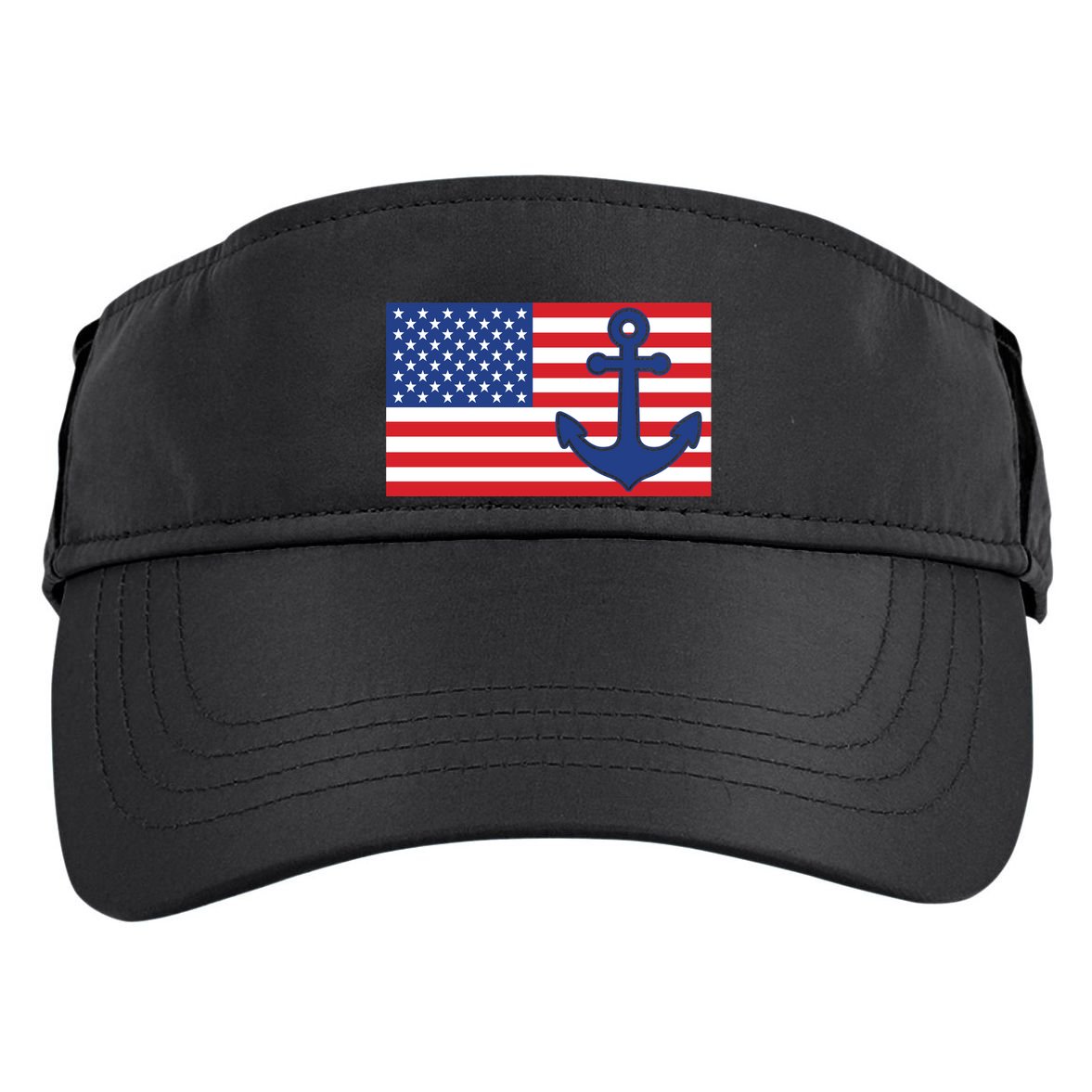 USA American Nautical Anchor Flag Adult Drive Performance Visor