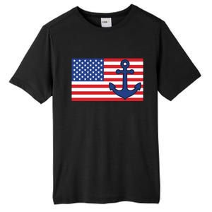 USA American Nautical Anchor Flag Tall Fusion ChromaSoft Performance T-Shirt