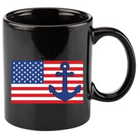 USA American Nautical Anchor Flag 11oz C Handle Ceramic Mug