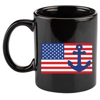 USA American Nautical Anchor Flag 11oz C Handle Ceramic Mug